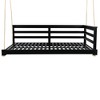 YOOCOZZ Wooden Patio Country Twin Size Swing Daybed with 4pcs 96-inch Hemp Ropes - 2 of 4