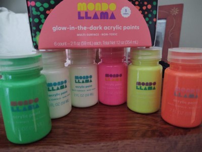 6ct Glow-In-The-Dark Acrylic Paints - Mondo Llama™