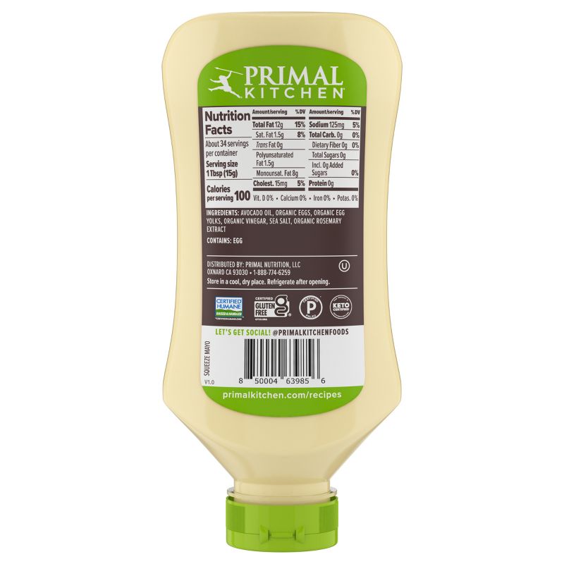 Primal Kitchen Squeeze Mayo with Avocado Oil - 17 fl oz, 3 of 10