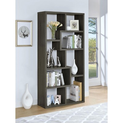 NicBex Geometric Bookcase 4/6/7-Shelf Art Deco Solid Wood Storage Unit Furniture for Office and Living Rooms, Bedroom, Apartment