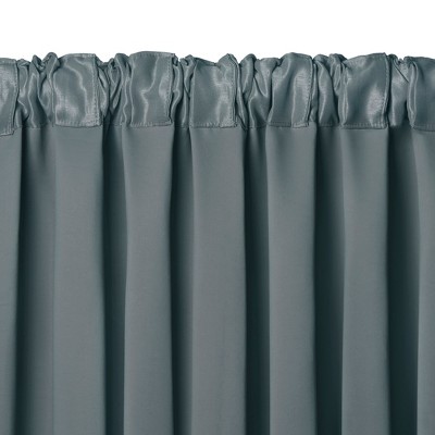 Dusty Blue Polyester Waterfall Rod Pocket Window Valance, 52" x 36"