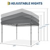 Pop Up Canopy,Heavy Duty Outdoor Canopy Tent with 6 Sidewalls & Portable Roller Bag,3 Adjustable Height,4 Weight Bags Included - 2 of 4