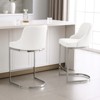 Bekrvio Bar Stools Set of 2, 26” Counter Height with Back - Upholstered PU Leather/Velvet  Steel U-Shaped Base for Kitchen Counter Island - 3 of 4