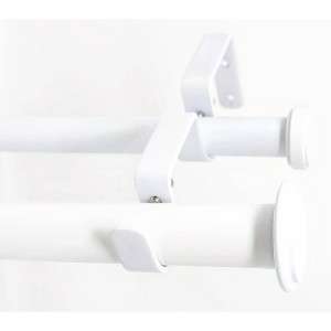 Urbanest Bouton Flat Button 1-inch 3-4 inch Double Drapery Curtain Window Rod Set - 1 of 4