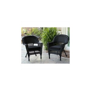 HomeStock  Wicker Chair with Cushion - Set of 2 - 1 of 4