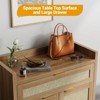 Farmhouse Rattan Shoe Cabinet with Storage,32.4’’ Boho Style Shoe Organizer Storage Cabinet with Shelves & Doors, 5-Tiers Wooden Shoe Rack Cabinet - 4 of 4