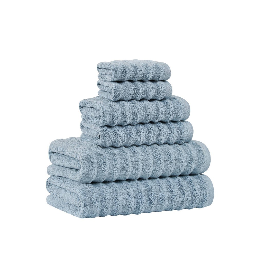Photos - Towel Royal Velvet 6pc Textured Mixed Bath  Set Light Blue