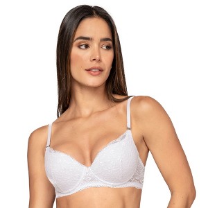 LeSensuel Charming Lace Underwire Bra Padded Womens Bras - - 1 of 4