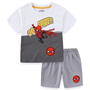Marvel Spider-Man Boys 2 Piece Short Sleeve T-Shirt and Shorts Set for Toddler - 1 of 4