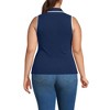 Lands' End Women's Drapey Rib Sleeveless Johnny Collar Polo Shirt - 2 of 3