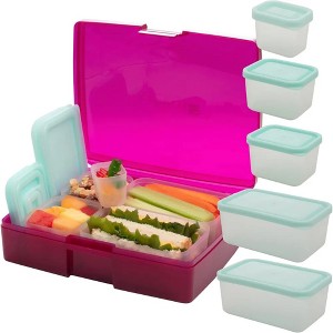 Bentology Bento Lunch Box Set w/ 5 Removable  Leak Proof Containers  On-the-Go Meal  Food Prep & Snack Packing Compartments - Stackable  Microwave - 1 of 4