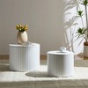 OUTSUPPLY 2-Piece Coffee Table Set, Round Space-Saving Tables for Living Room, Waterproof & Durable Modern Design - 4 of 4