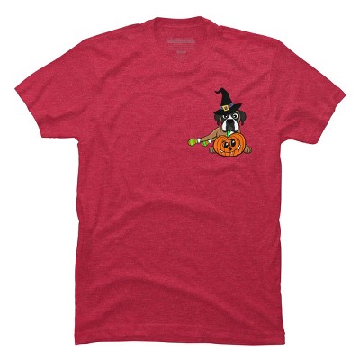 Men's Design By Humans Halloween Boxer Dog By TreeHouses T-Shirt