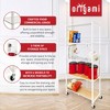 Origami RPR Series 5 Shelf Slim Steel Pantry Rack Holds up to 100 Pounds or 25 Pounds Each Tier, Shelves with Wheels and Smart Lock Function, White - 2 of 4