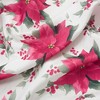 RT Designers Collection Christmas Holly Poinsettia Slub Shower Curtain 70" x 72" White - 4 of 4