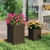 Tangkula 19" Square Plastic Planters Set of 2 w/ Drainage Holes & Nesting Design - 4 of 4