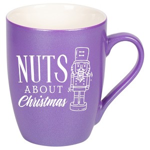 Elanze Designs Nuts About Christmas Passion Purple 10 ounce New Bone China Coffee Cup Mug - 1 of 4