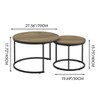 LOVMOR 27.6”Nesting Round Coffee Table Set of 2 w/Sturdy Metal Frame,End Table Side Tables for Living Room,Bedroom,Balcony,Yard - 2 of 4