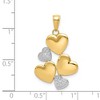 Black Bow Jewelry 14k Yellow Gold and White Rhodium Heart Cluster Pendant, 20mm - 4 of 4