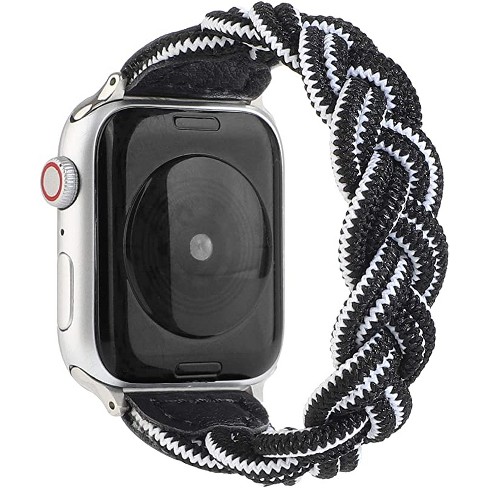 Worryfree Gadgets Braided Nylon Band For Apple Watch 38 40 41mm 42 44 45mm Iwatch Series 8 7 6 Se 5 4 3 2 1 42 44 45mm Black white Target