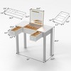 NicBex Flip-Top Vanity Desk with LED Mirror, Compact Makeup Table, 2 Soft-Close Drawers & Hidden Storage for Bedroom/Small Spaces - 2 of 4