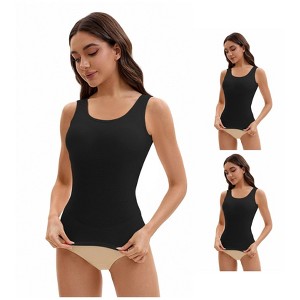 INSPIRE CHIC Women's 3 Pcs Wide Strap Built-In Padded Bras Casual Tank Camisoles - 1 of 4