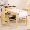 COZONY Kids Art Table with 2 Chairs, Wooden Toddler Activity Desk with Storage Shelves for Drawing, Writing, Playroom, Nursery, Classroom, Home - 3 of 4