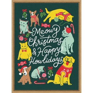 Amanti Art Meowy Howlidays by Maria Filar Canvas Art Framed - 1 of 4