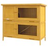 PawHut Wooden Bunny Hutch Rabbit Hutch Small Animals Habitat with Ramp, Removable Tray and Weatherproof Roof, Indoor/Outdoor - 4 of 4