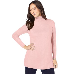 Jessica London Women's Plus Size Cotton Cashmere Turtleneck - 1 of 4