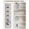 YAWWALK Thermostatic Valve 15-Spray 16 and 6 in. Dual Ceiling Mount Shower Head and Handheld Shower - 4 of 4