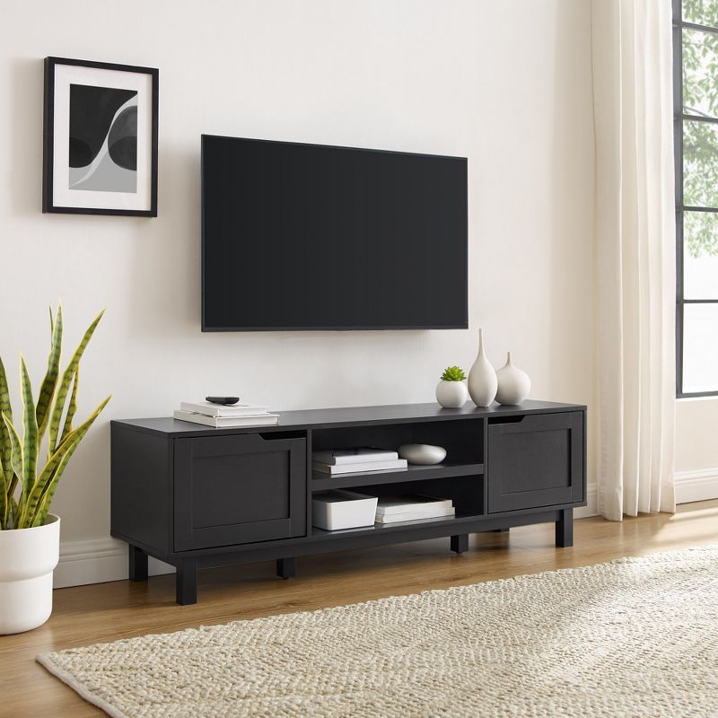 Modern Transitional 2 Door Storage TV Stand for TVs up to 65" - Saracina Home, 3 of 15