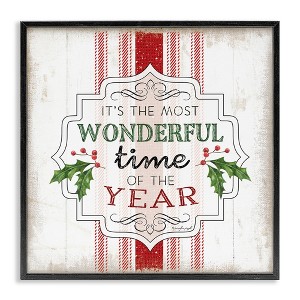 Stupell Industries Festive Holiday Rustic Stripes, 12" x 12" - 1 of 4