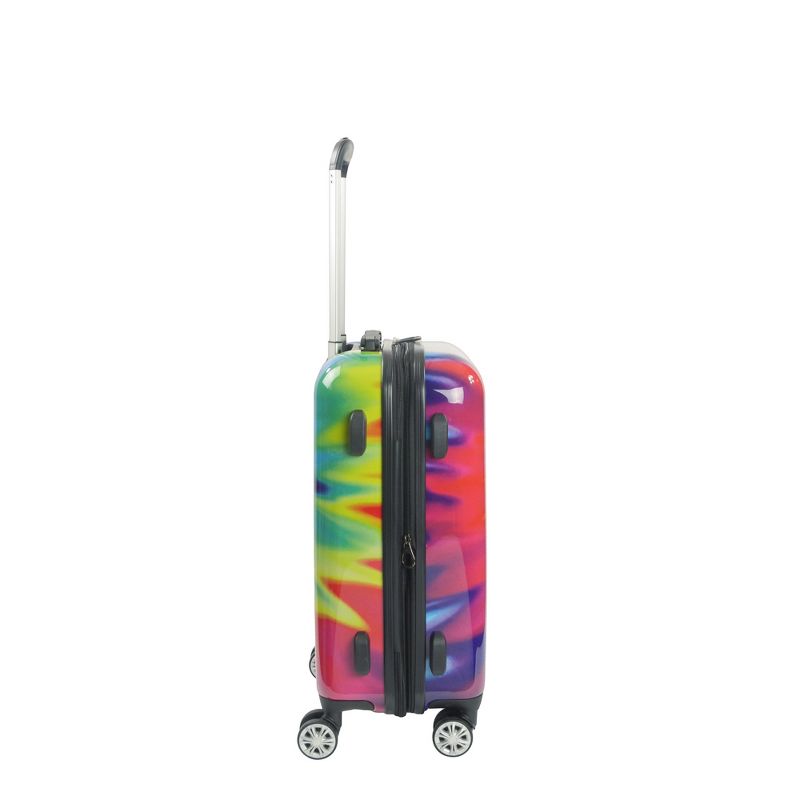FUL Tie-dye Swirl 20 Inch Expandable Spinner Rolling Luggage Suitcase, ABS Hard Case, Upright, Tie-dye, 4 of 6