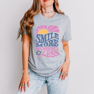 Simply Sage Market Smile More Worry Less Sunshine Short Sleeve Tee - 1 of 4