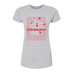 Women's - Pokémon - Catch em All Thank You Fitted Graphic T-Shirt - 1 of 3