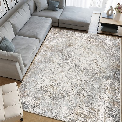 DOMETOUR Area Rug 4x6 FT, Modern Abstract Rug,Machine Washable for Living Room Rugs