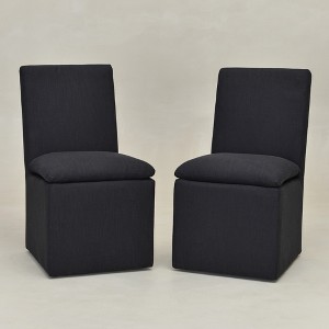 KINWELL 21"W Performance Fabric Dining Chair with Casters (Set of 2) - 1 of 4