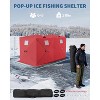 Lumiparty Pop Up Ice Fishing Tent Fully Insulated, Portable Ice Fishing Shelter, Waterproof Oxford Fabric, Snow Hub with Anchors, Ropes & Carry Bag - 3 of 4