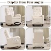 Acekool Rocking Chair Nursery Glider Recliner, High Back Armchair with Side Pockets, Reclining Indoor Rocker for Living Room Bedroom Office, White - 3 of 4