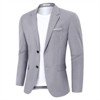 Clearlove Mens Slim Fit Two Button Suit Jacket Classic Notch Lapel Blazer Professional Tailored Dress Coat Wedding Business Formal Wear gray 3XL - 4 of 4