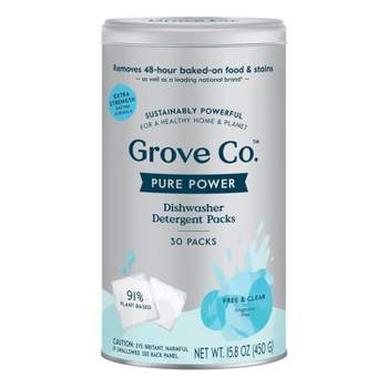 Grove Co. Dishwasher Detergent Packs - Pure Power Free & Clear - 30ct/15.8oz