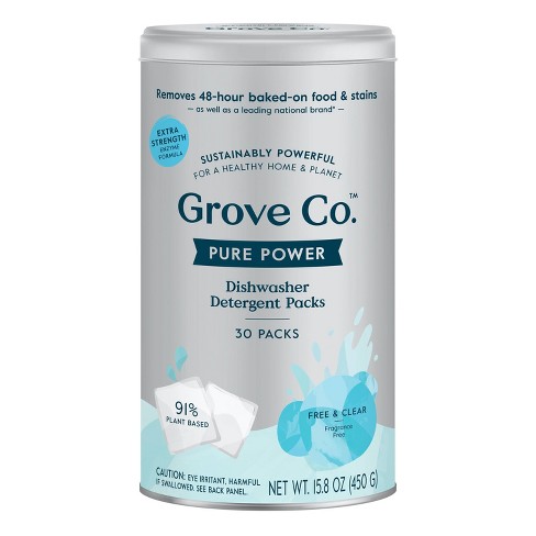 Grove Co. Pure Power Free & Clear Dishwasher Detergent Packs - 15.8oz/30ct - image 1 of 4