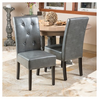 Taylor Bonded Leather Dining Chair Set 2ct - Christopher Knight Home