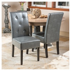 Taylor Bonded Leather Dining Chair Set 2ct - Christopher Knight Home - 1 of 4