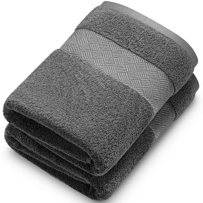 Premium Cotton Solid Plush Heavyweight Hotel Luxury Bath Towel Set,  Charcoal - Blue Nile Mills : Target