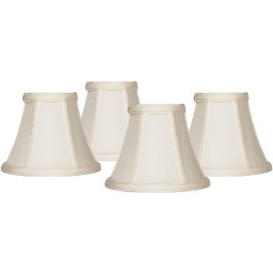 Imperial Shade Set of 4 Hardback Bell Lamp Shades Evaline Cream Small 3" Top x 6" Bottom x 5" High Candelabra Clip-On Fitting - 1 of 4