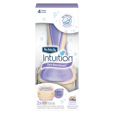 Schick Intuition Pure Nourishment Women's Razor - 1 Razor Handle and 2 Refills