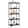 vidaXL Bookcase Storage Bookshelf Display Book Cabinet Engineered Wood - Brown Oak 23.6" 60.6" - 3 of 4