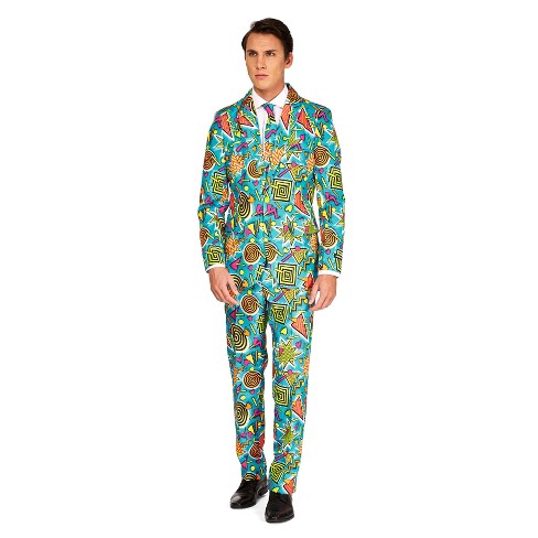 Suitmeister Men's Party Suit - Retro Blue 90’s Icons - Multicolor ...